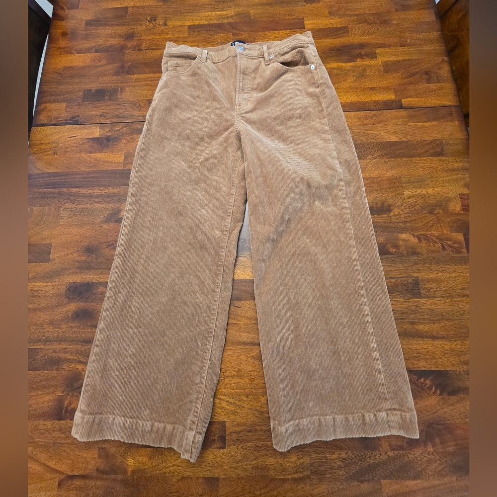 Gap Womens Brown Corduroy Wide-Leg Pants 10/30 STRECHY